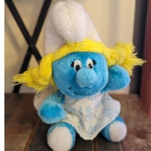 Vintage 1981 Smurfette Smurf Peyo Wallace Berrie & Co. Stuffed Plush Toy 10"